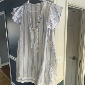 Vineyard Vines Performance Top in Blue and White summer coastal Large Eeuc!!!!